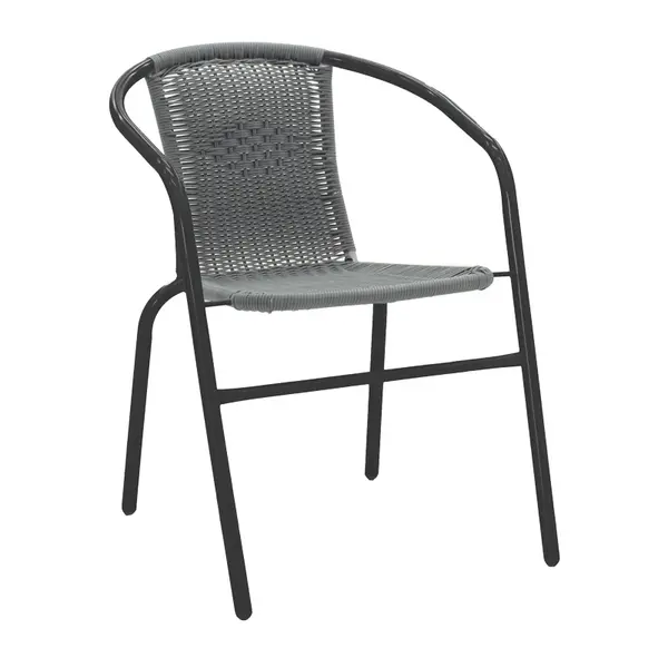 Fotoliu Obbi din metal negru-Gri, deschis, 54x56x73 cm