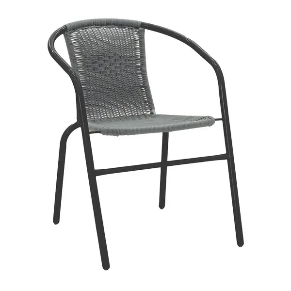 Fotoliu Obbi pakoworld din metal negru-gri, 53x59x72cm fotoliu Obbi Pakoworld din metal negru-gri, 53x59x72 cm