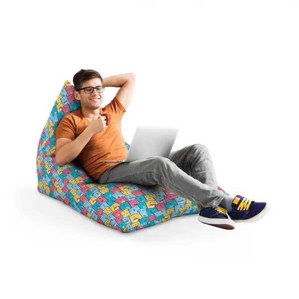 Fotoliu Puf Bean Bag tip Lounge Invazia pisicilor albastru