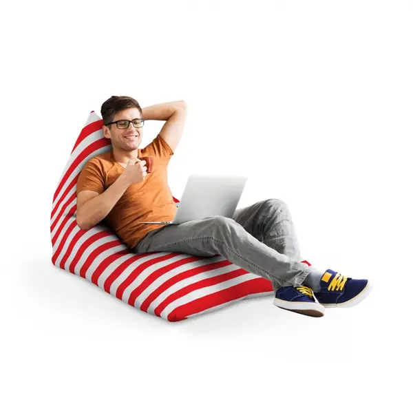 Fotoliu Puf Bean Bag tip Lounge Regular stripes red