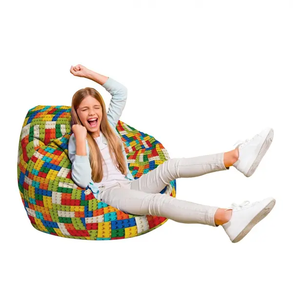 Fotoliu Puf Bean Bag tip Para L lego tetris verde