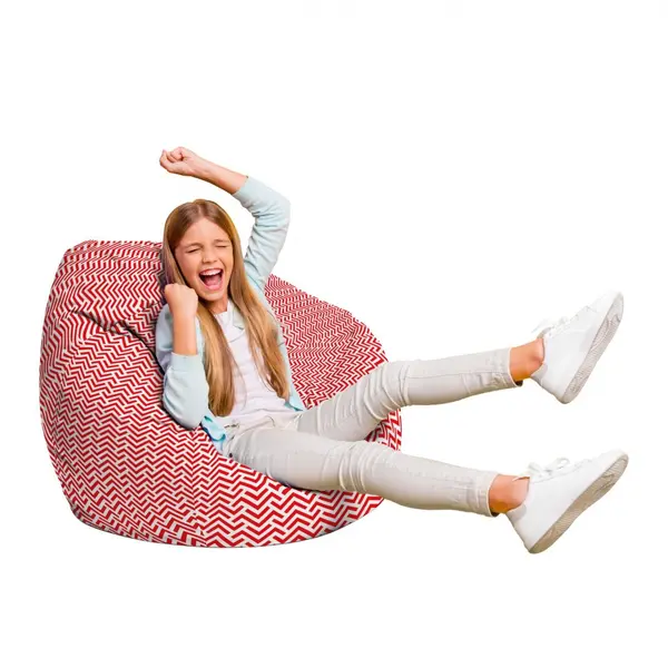 Fotoliu Puf Bean Bag tip Para L model rosu si alb