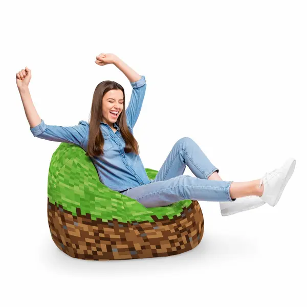 Fotoliu Puf Bean Bag tip Para XL Minecraft Iarba Pamant