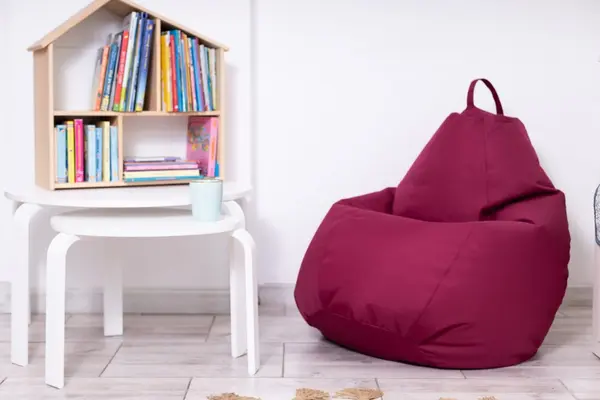 Fotoliu puf Bean bag visiniu XXL cu husa interioara