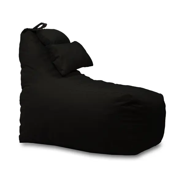 Fotoliu puf, Pufrelax Miraggio, perna inclusa, Material Impermeabil - Negru