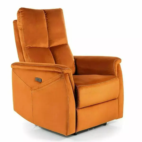 Fotoliu rabatabil NARA MASAJ VELVET - Orange