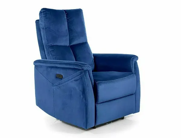 Fotoliu recliner cu functie de masaj Neptun M velvet bleumarin Blu86
