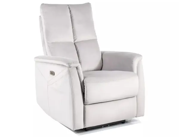 Fotoliu recliner cu functie de masaj Neptun M velvet gri deschis Blu03