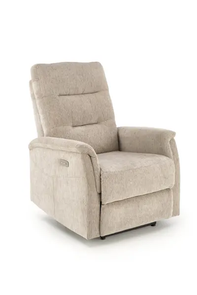 Fotoliu recliner Jamal stofa bej H105 cm