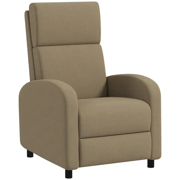 Fotoliu Relax HOMCOM Înclinabil Manual la 160° cu Suport pentru Picioare, Fotoliu Ergonomic Tapițat în Material Efect de In pentru Dormitor, Birou, Living și Sufragerie, Bej | Aosom Romania