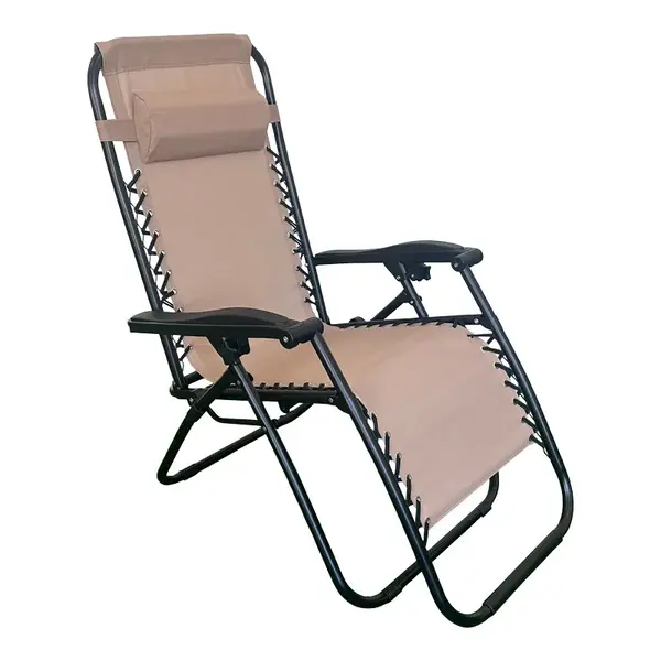 Fotoliu relaxant pliabil Mirka pakoworld mocha textilene cu metal negru 65x165x110 cm Fotoliu relaxant pliabil Mirka pakoworld mocha textilene cu metal negru 65x165x110 cm