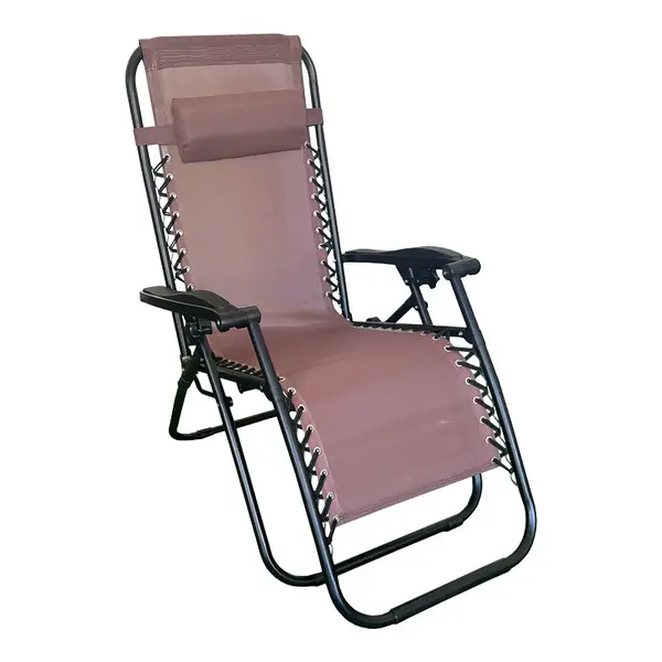 Fotoliu relaxant pliabil Mirka pakoworld textilene–metal in culoarea maro-negru 65x165x110 cm Fotoliu relaxant pliabil Mirka pakoworld textilene–metal în culoarea maro-negru 65x165x110 cm
