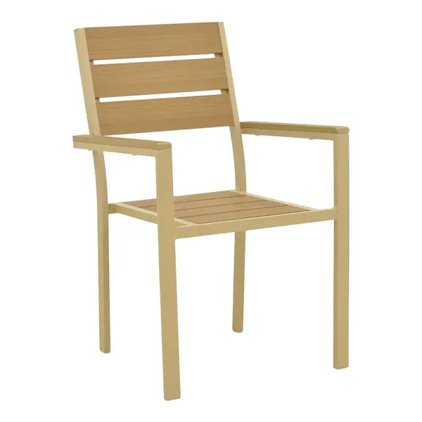 Fotoliu stivuibil Pakoworld din placaj in nuanta cappuccino, natural-aluminiu, 57,5x60x88cm Fotoliu stivuibil Pakoworld din placaj în nuanță cappuccino, natural-aluminiu, 57,5x60x88cm