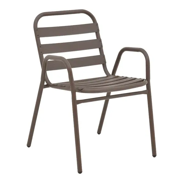 Fotoliu Sussie pakoworld stivuibil maro metal cu lamele de aluminiu 45x62x76cm Scaun Sussie pakoworld, stivuibil, maro, metal cu lamele din aluminiu, 54x58x78 cm.