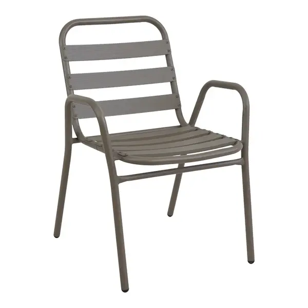 Fotoliu Sussie pakoworld stivuibil sampanie metal cu lamele de aluminiu 45x62x76cm Fotoliu Sussie pakoworld stivuibil șampanie metal cu lamele de aluminiu 45x62x76cm