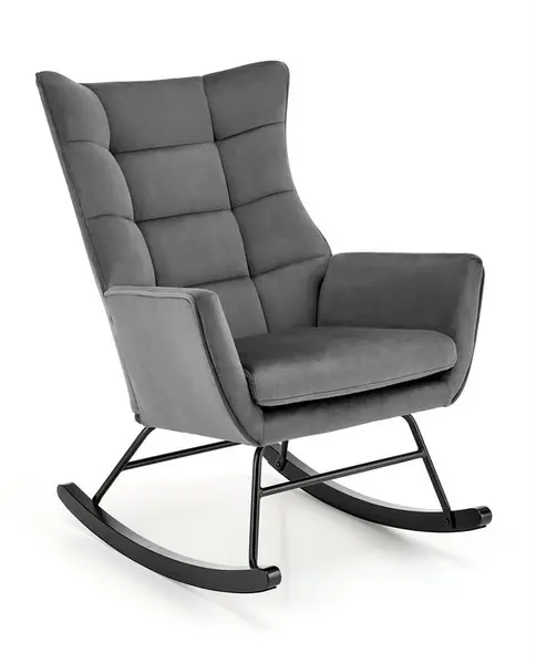 Fotoliu tip balansoar Bazalto velvet gri H92 cm