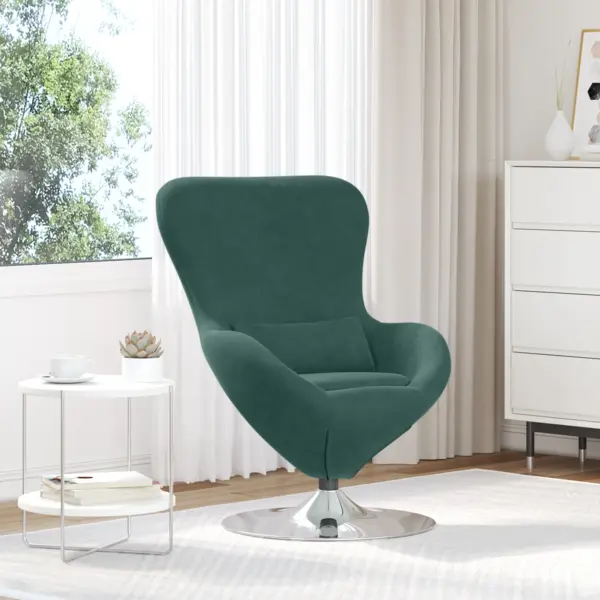 Fotoliu tip ou catifea verde intunecat
