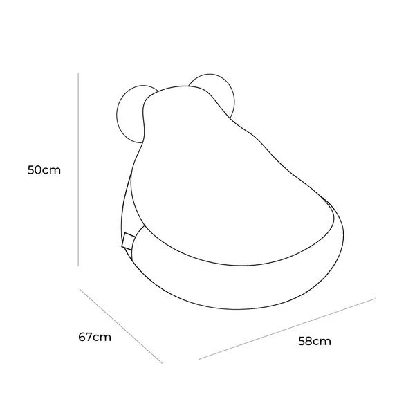 Fotoliu tip puf pentru copii MeowBaby slimcord teddy sako bag, gri