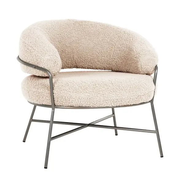 Fotoliu TRESS BOUCLE - Alb