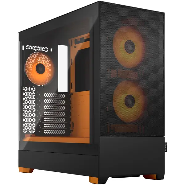 FRACTAL DESIGN Carcasa PC FRACTAL DESIGN Pop Air RGB Orange Core TG Clear Tint, Mid Tower, Panou lateral sticla temperata, RGB