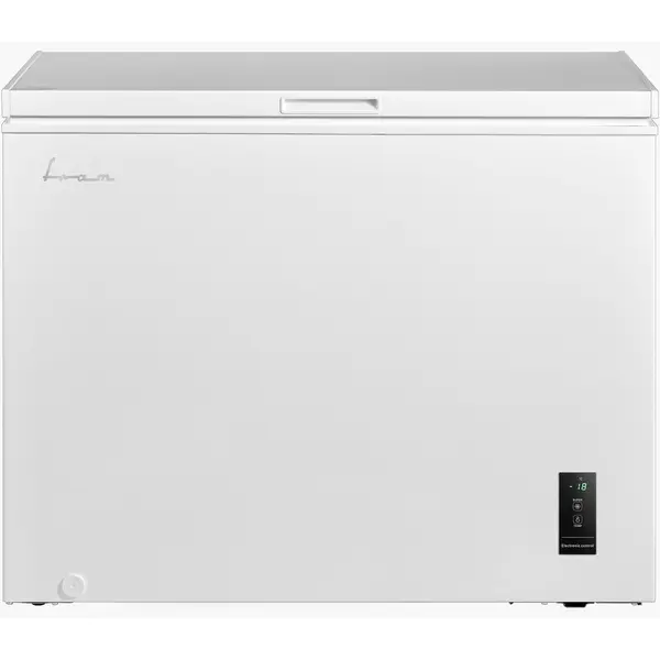 Fram Lada frigorifica Fram FCF-M249DINVCE++, 249L, Clasa E, Convertibila(Frigider/Congelator), Compresor inverter, Control electronic, Display, Lumina LED, 2 cosuri din plastic,Rezistenta la frig, Alb
