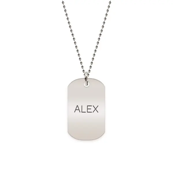 Freedom - Colier din argint 925 dog tag personalizat