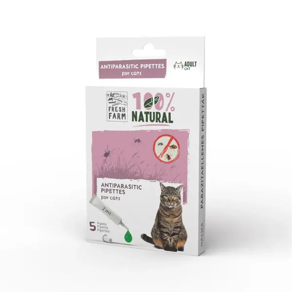 FRESH FARM, deparazitare externă naturală pisici, pipetă repelentă, 2ml x 5buc