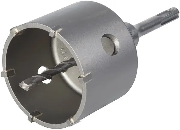 Freza-coroană cu plăcuțe din carbură și coadă pentru cărămidă și beton Wolfcraft - SDS-plus, 76 х 46 mm