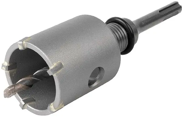 Freza-coroană cu plăcuțe din carbură și coadă pentru cărămidă și beton Wolfcraft - SDS-plus, 50 x 46 mm