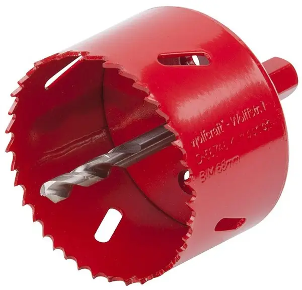 Freza-coroană pentru metal Wolfcraft - BiM , 68 х 40 mm, roşu