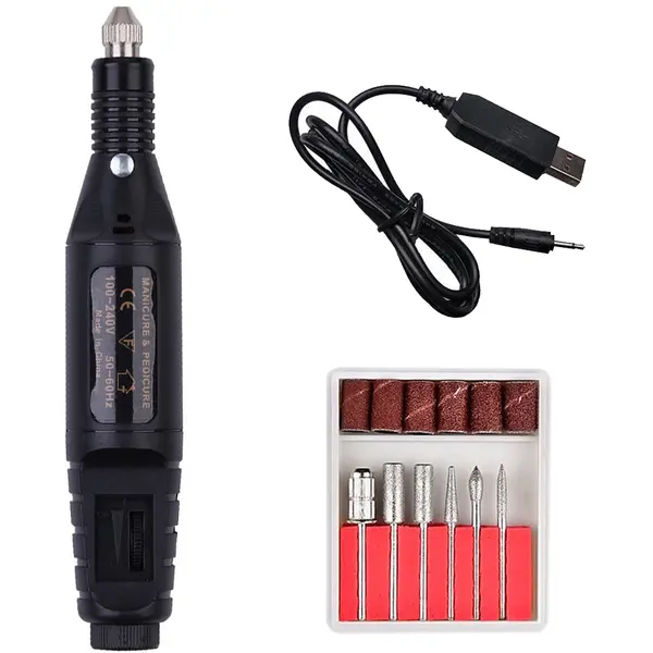 Freza Unghii Semiprofesionala, 20000 Rpm, 6 capete, USB, FZ002