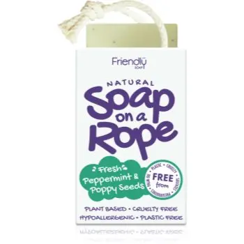 Friendly Soap Soap on a Rope Peppermint & Poppy Seeds săpun natural pe șnur
