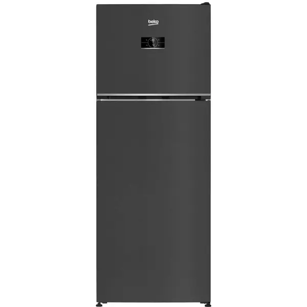 Frigider cu doua usi BEKO B5RDNE504LXBR, No Frost, 477 l, Usi reversibile, Avertizare luminoasa, H 186.5 cm, HarvestFresh, Everfresh+, Display, Dark Inox, Clasa E
