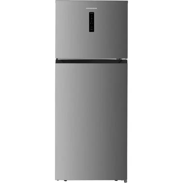 Frigider cu doua usi Heinner HF-HM415NFSE++, 415 l, H 178 cm, Clasa E, Argintiu