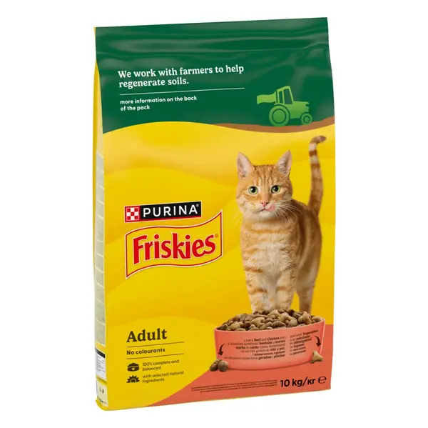 FRISKIES Adult, Vită și Pui, hrană uscată pisici, 10kg