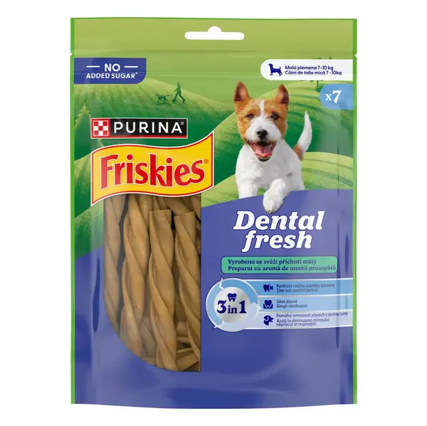 FRISKIES Dental Fresh, XS-S, Mentă, punguță recompense câini, 110g
