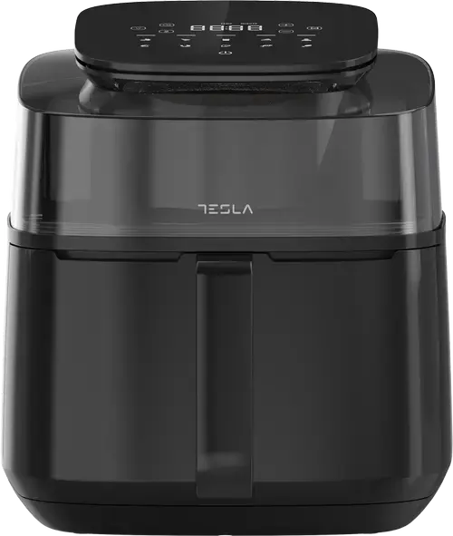 Friteuza aer cald Tesla AF550BG, 5 l, 1500 W, Panou digital, Vizibilitate cos, 10 programe, Temperatura ajustabila 30-200 C (Negru)
