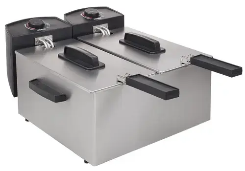 Friteuza cu 2 compartimente Princess 0118312301001, 2x 1800 W, 6 l (Argintiu)