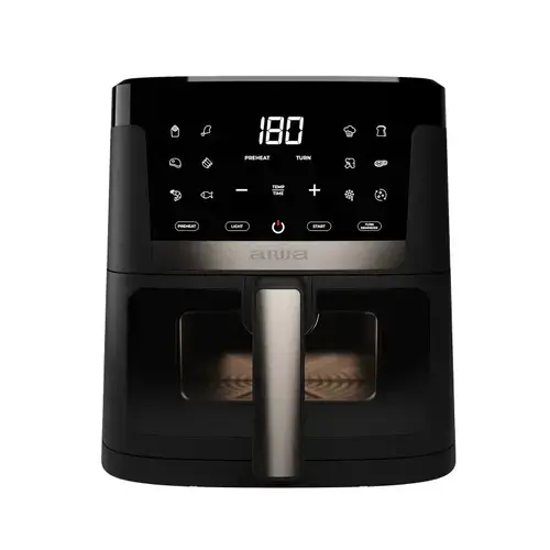 Friteuza cu aer cald AIWA AFR-7000, 7 L, 1800W, panou digital, vizibilitate cos, 12 programe (Negru)