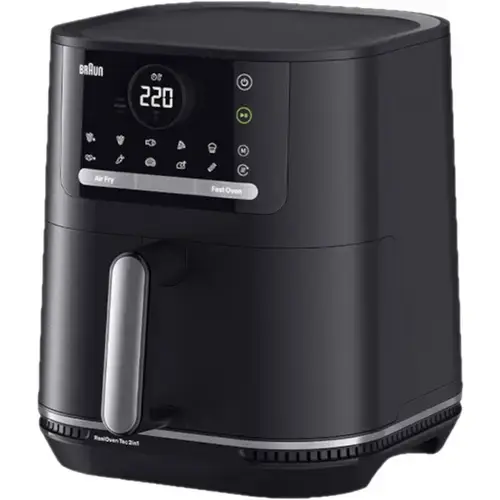 Friteuza cu aer cald Braun HF5050 MultiFry 5, 5.7 l, 2000 W, 15 programe, Temperatura ajustabila 80-200 C (Negru)