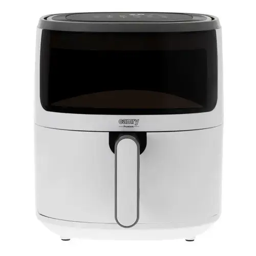 Friteuza cu aer cald Camry CR 6313, fara ulei, 1500W, 5 litri, 12 programe de gatit, reglare temperatura 80 la 200 C, convectie, panou de comanda tactil, fereastra de vizitare (Alb)