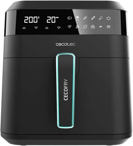 friteuza cu aer cald, fara ulei cecotec cecofry experience 6000, 1700w, 6l, control tactil, 9 programe presetate