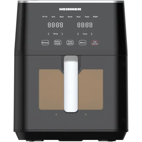 Friteuza cu aer cald Heinner Cyclonefry Cook HAF-M7BK1800, 1500-1800 W, 7 l, 10 programe presetate, Termostat reglabil, Negru