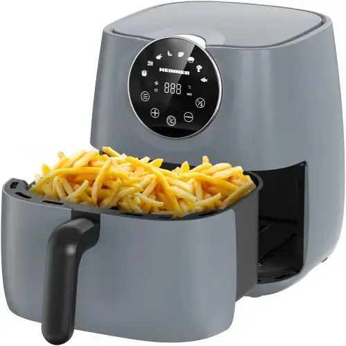 Friteuza cu aer cald Heinner smartfry HAF-B6GREY1700, 1700w, capacitate 5.7l, display digital cu control touch, termostat reglabil 80-200 grade, timer 60 min (Gri antracit)