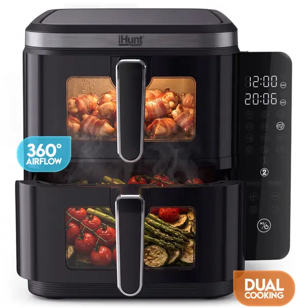 Friteuza cu aer cald iHunt Bro Air Fryer 11L Dual Stack