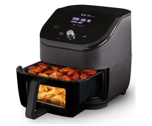 Friteuza cu aer cald Instant Pot Vortex Plus 6 Clear Cook, Ecran digital, Cos detasabil, 6 functii de gatire, 5.7 L, 1700 W (Negru)
