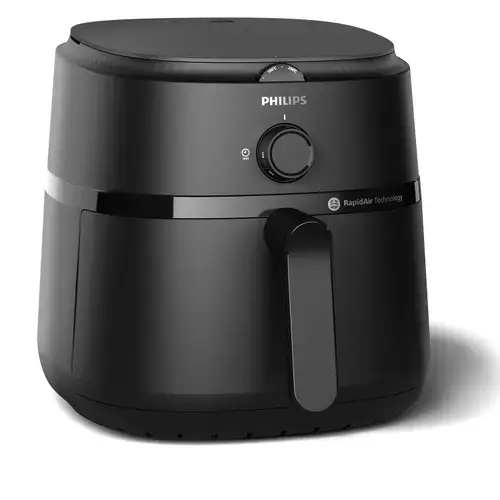 Friteuza cu aer cald Philips Seria 1000 NA130/00, 6.2 l, 1700 W, Capacitate mancare 0.8 kg, Temperatura ajustabila 80-200 C, Temporizator (Negru)
