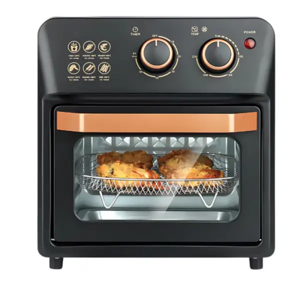Friteuza cu aer cald retro 1360W capacitate 12L cu geam transparent