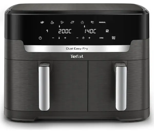 Friteuză cu aer cald Tefal - Easy Fry Dual XXL EY942HE0, 11 l, negru