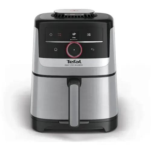 Friteuza cu aer cald Tefal Easy Fry Silence EY572DE1, 1670 W, 5l, 11 programe, pana la 220°C, afisaj digital, functie mentinere cald (Argintiu/Negru)